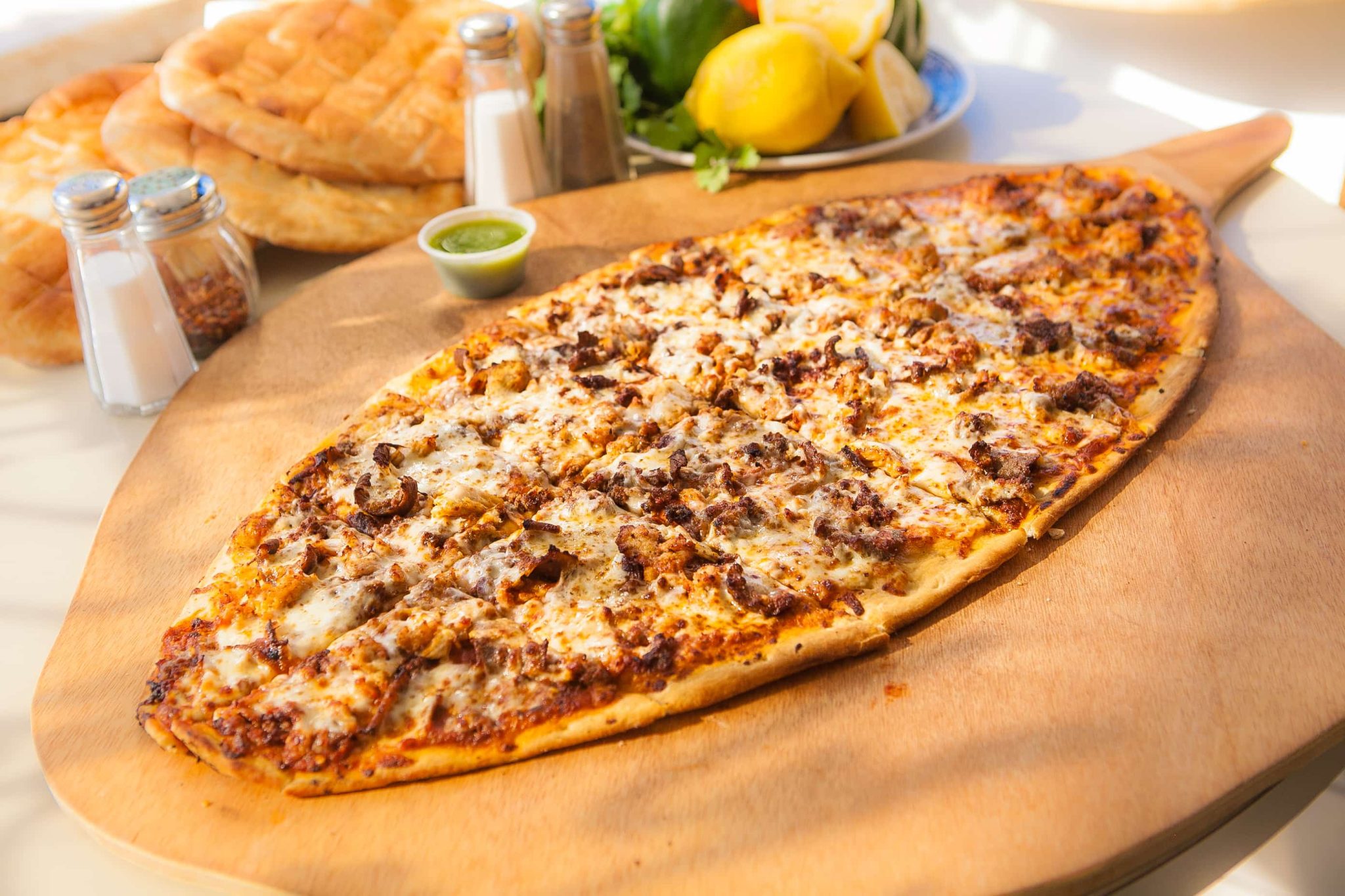 football shaped pizza
